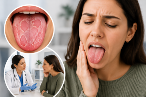 is geographic tongue painful